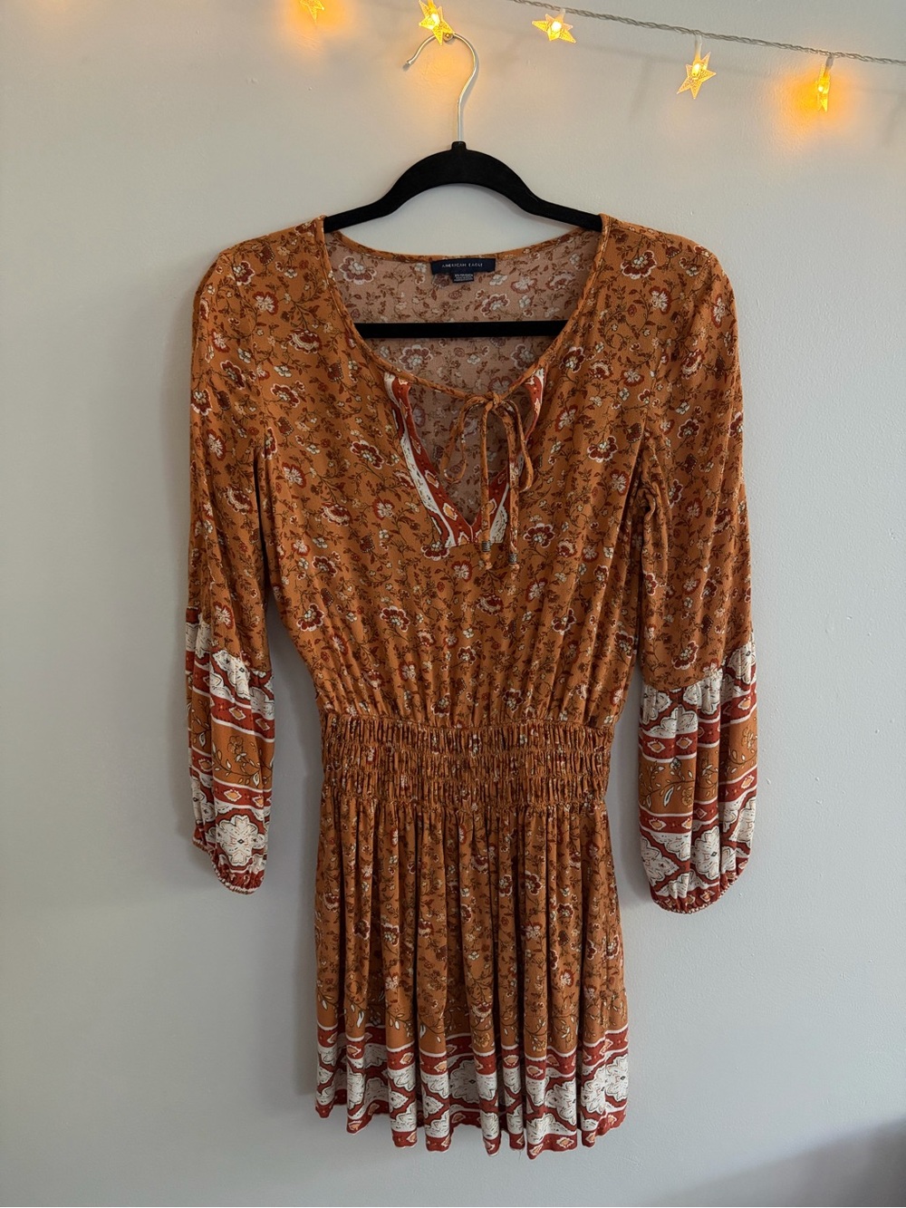 American Eagle Outfitters Rust Paisley Mini Dress